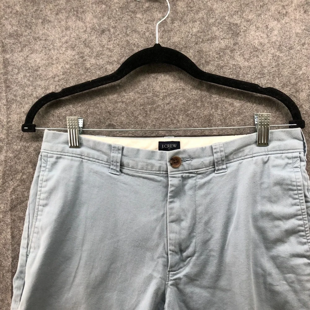 J. Crew 7'' Flex Chino Short Mens 30 Light Blue Cotton Stretch Flat Front Lightw